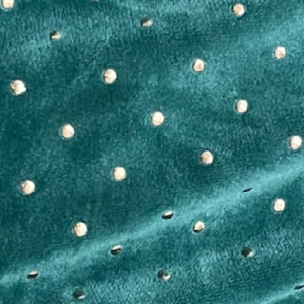 New Tahari Dress Girls Size 2 Green Velour Velvet With Gold Studs & Headband NWT